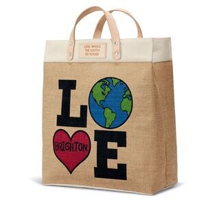 Brighton "Love Makes the Earth Go Round" Tote Bag Purse Leather Handles